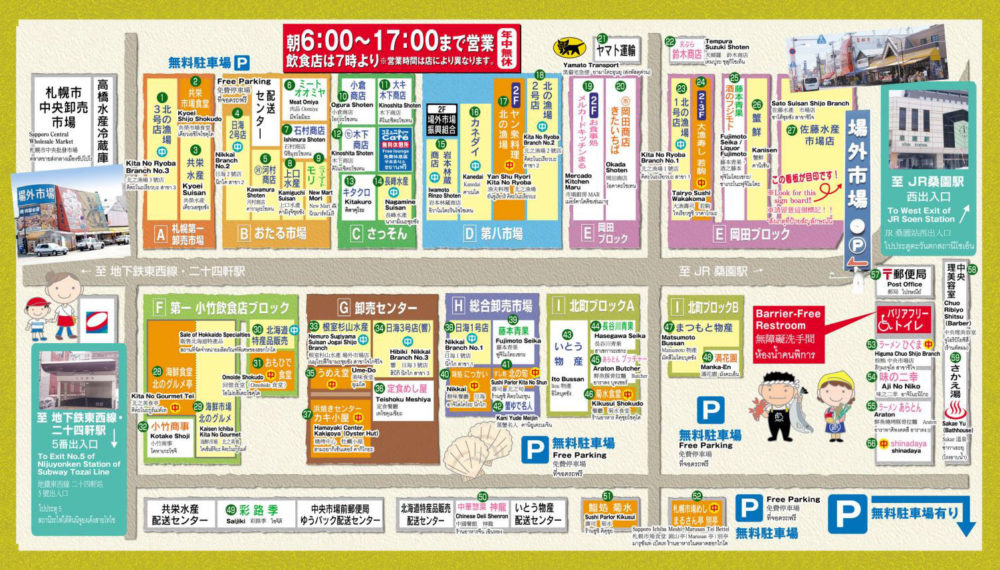 札幌場外市場 店舗マップとお店