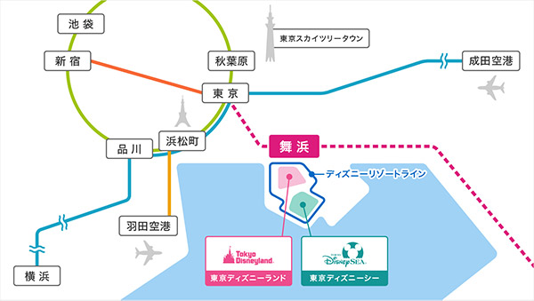 成田空港 ディズニーへの行き方図解 電車 バス 料金 時間比較 Tabilog
