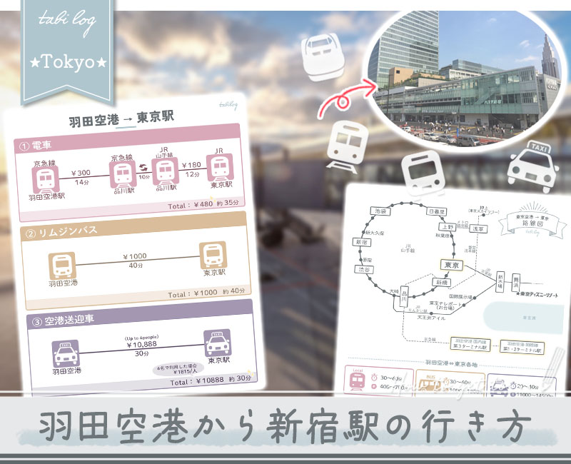 【羽田空港→新宿駅】電車・バス・タクシーの行き方!時間＆料金比較2